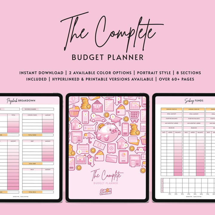 The Complete Budget Planner by Cash Stuffing (Printable & Digital Hyperlinked)